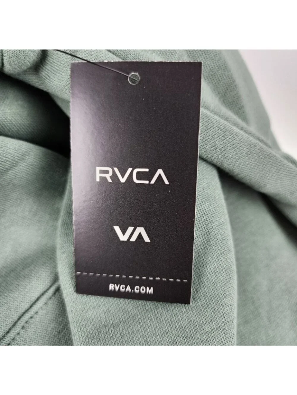 RVCA Hoodie Mens Medium Green Fleece Sweatshirt Logo NWT